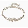 Pink Zircon Cherry Blossom Star Moon Bow Bracelet for Women Ins Niche Light Luxury Temperament High-Grade Crystal Wrist