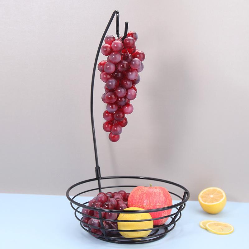 Obstkorb aus Eisen mit abnehmbarem Bananenhaken – kreatives Aufbewahrungsregal für Snacks