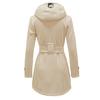 Warme Damen-Fleece-Kapuzenjacke mit Gürtelmantel