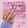 120-Piece Short Colored French False Nails - Removable Nail Art Set