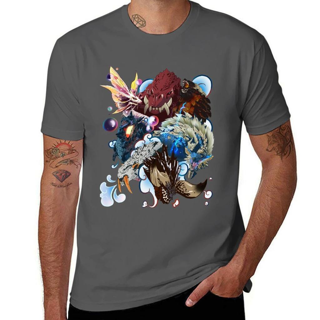 Monster Hunter Collage Tshirt Plus Size Simple Casual Top Tshirt