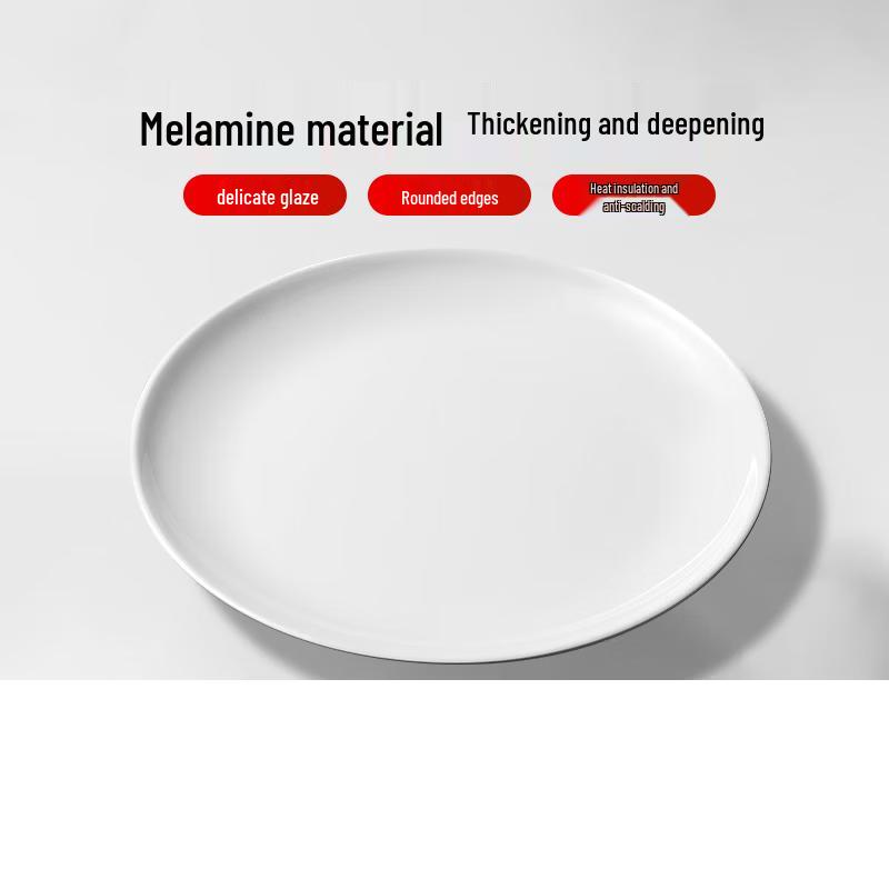 JINGRX A5 Melamine 10-inch Shallow Round Buffet Plates