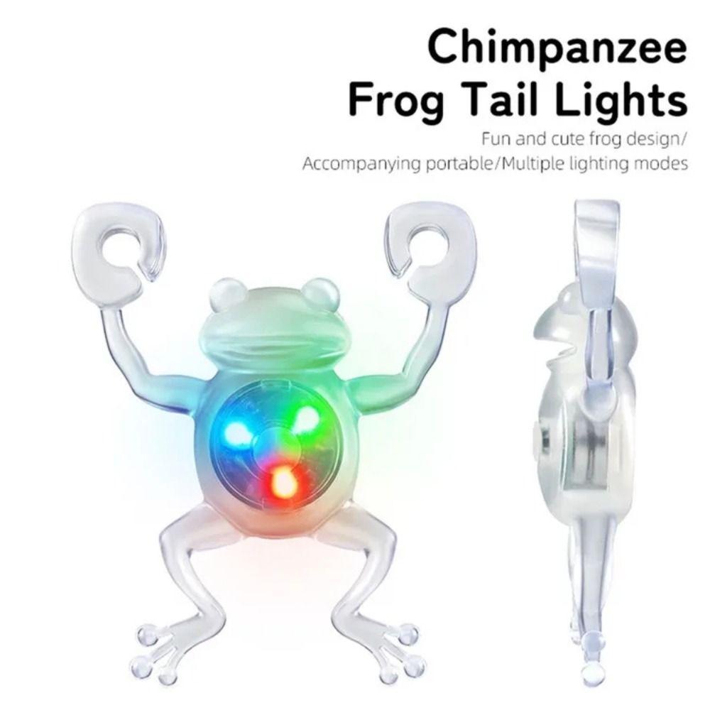 Red/Multicolor Light Frog Shape Bike Tail Light Night Riding Warning Lamp Cycling Equipment