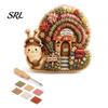 Interactive Craft for Beginners 3D House Theme Fabric Punch Needle Kit & Adults, Complete DIY No Sew Needlepoint Crafting Embroidery Kit, Easy