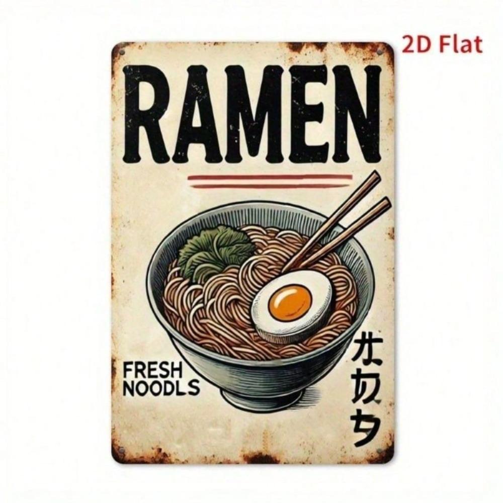 Vintage Metal Poster Wall Art 8x12 inch Kitchen Decor Noodle