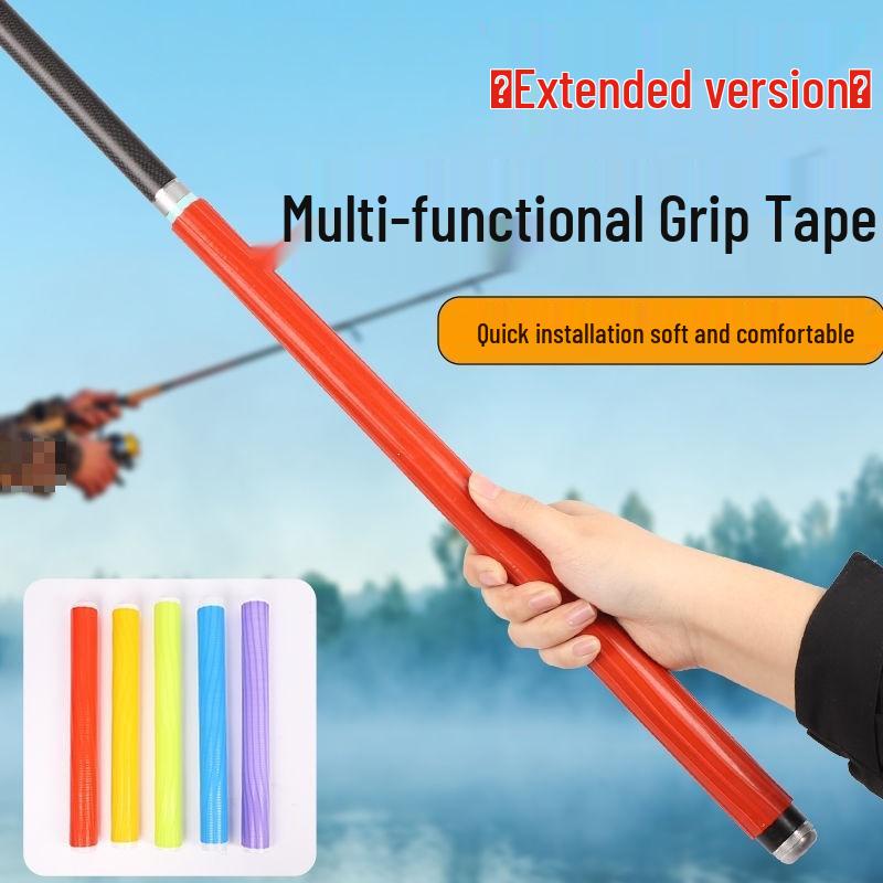 Sweat-Absorbing Ribbed Silicone Grip Cover for Fishing Rod Handles