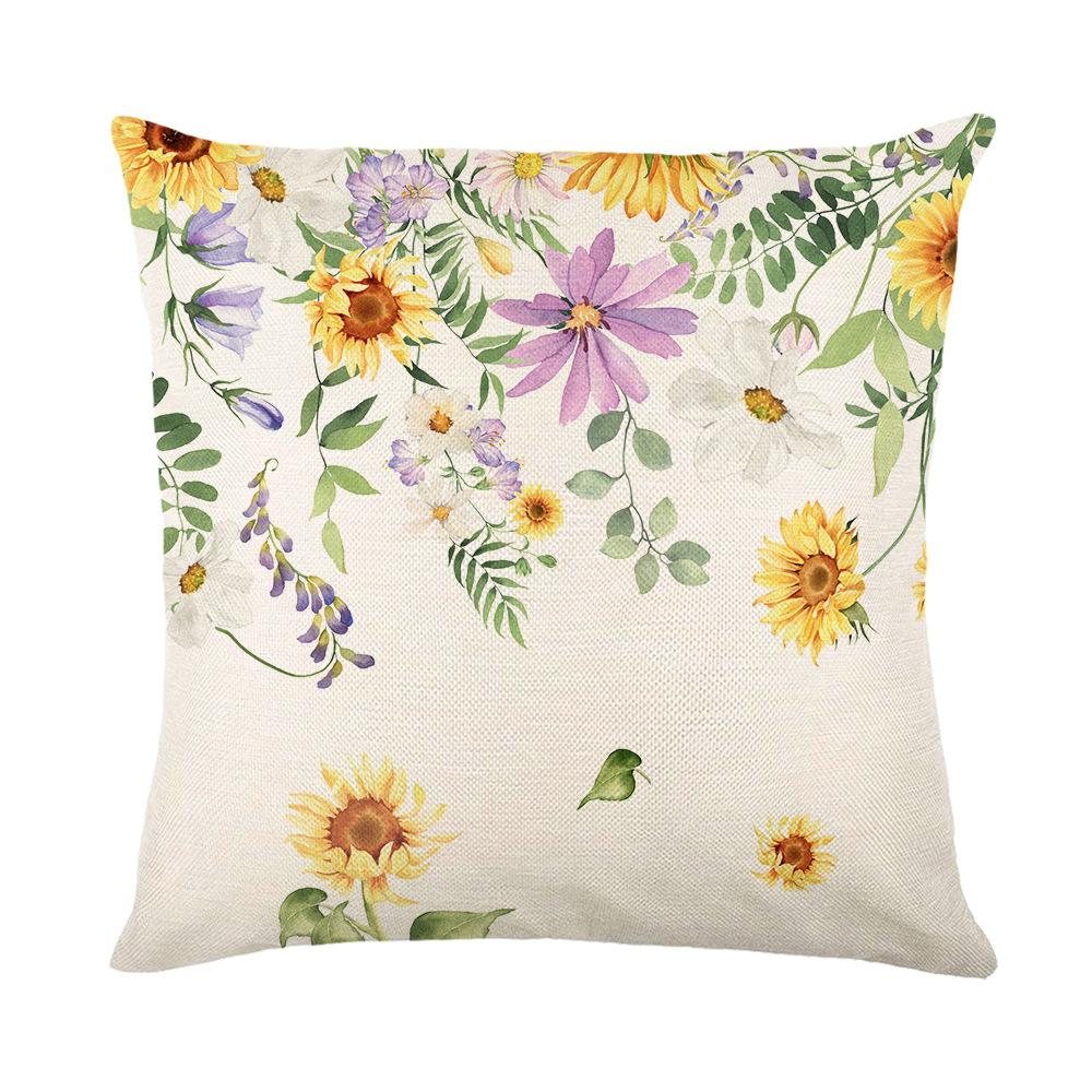 Pillow New Product Plant Flower Letter Pillow Case Sofa Pillow Pillow Case Bedroom Bedside Dormitory Cushion