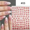 1pc 3D Pink Glitter Flower Nail Art Stickers Kawaii Sakura Daisy Nail Decals Self Adhesive Diy Spring Summer Nail Supplies