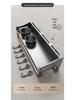 Gun Gray Stainless Steel Wall-Mounted Knife & Spice Rack – Punch-Free Kitchen Storage Solution