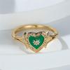 Bohemian Heart Prsteny zlaté barvy pro ženy Love Heart Black Enamel Ring Dámský prst Statement Módní šperky