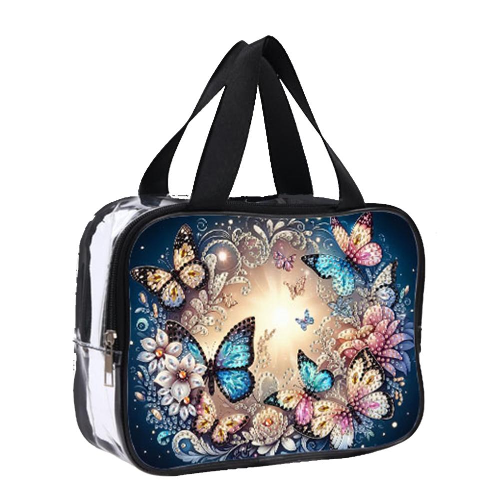 DIY Diamond Art Crystal Rhinestone Cosmetic Bag Large Capacity Diamond Dot Diamond Storage Pack for Cash Carry Daily Use Travel