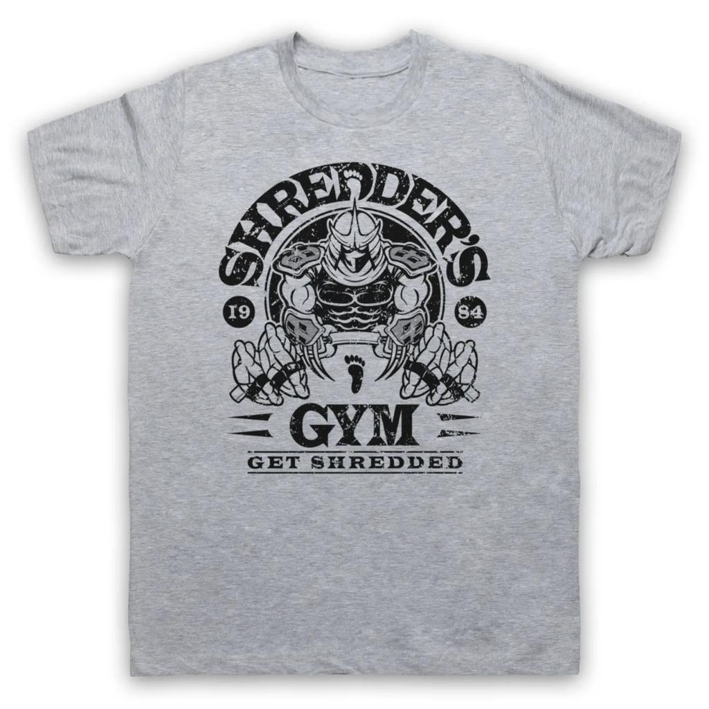 Teenage Mutant Ninja Turtles SHREDDER'S GYM Anime Printed Pattern T-shirt Men's and Women's Short Sleeved Men's Street Wear