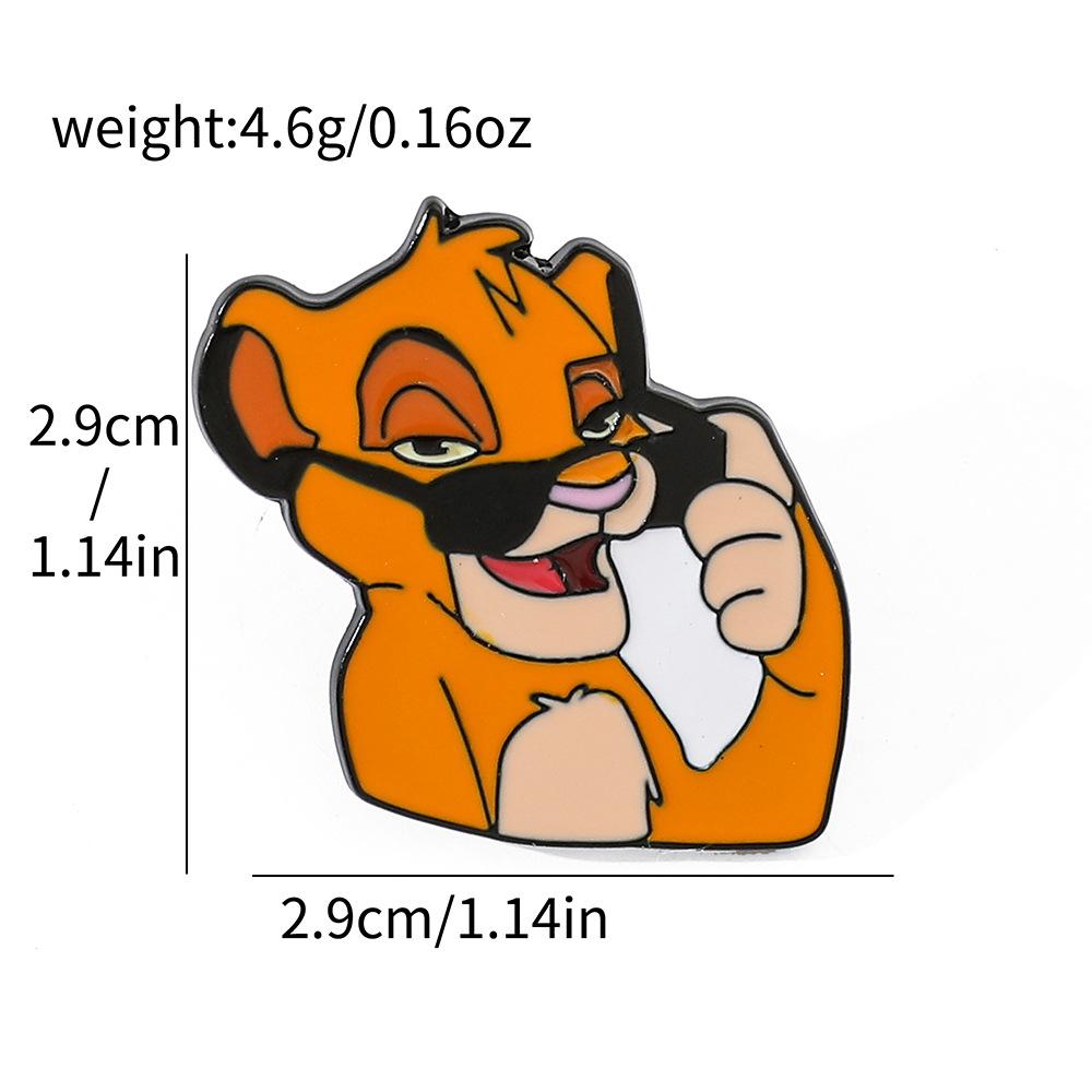 Европейский и американский мультяшный креативный милый король лев металлическая значок лев симба сплав масляная капля брошь булавка