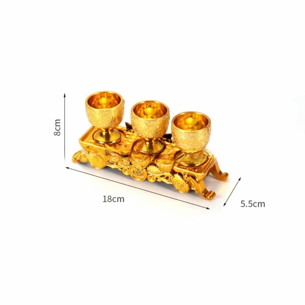 Decorative Golden Temple Cup Household Wine Glasses Altar Cups Tea Pot