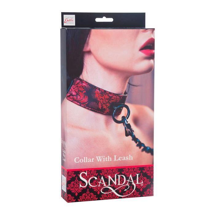 Laisse à chaîne - Scandal - Noir - Similicuir - Ajustable - Design chic