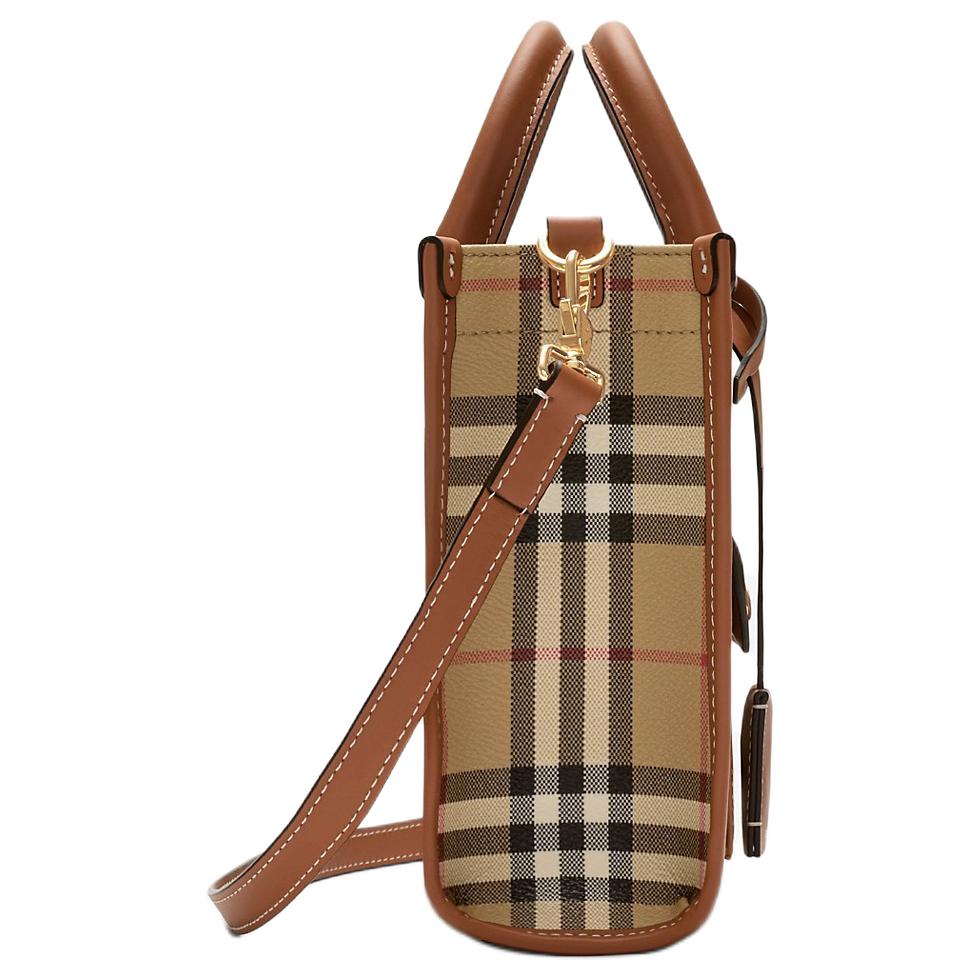 Burberry Borsa Tote Freya con Tracolla Regolabile e Rimovibile Borse Tote da Donna Classico-Beige Melange-Marrone 80975661