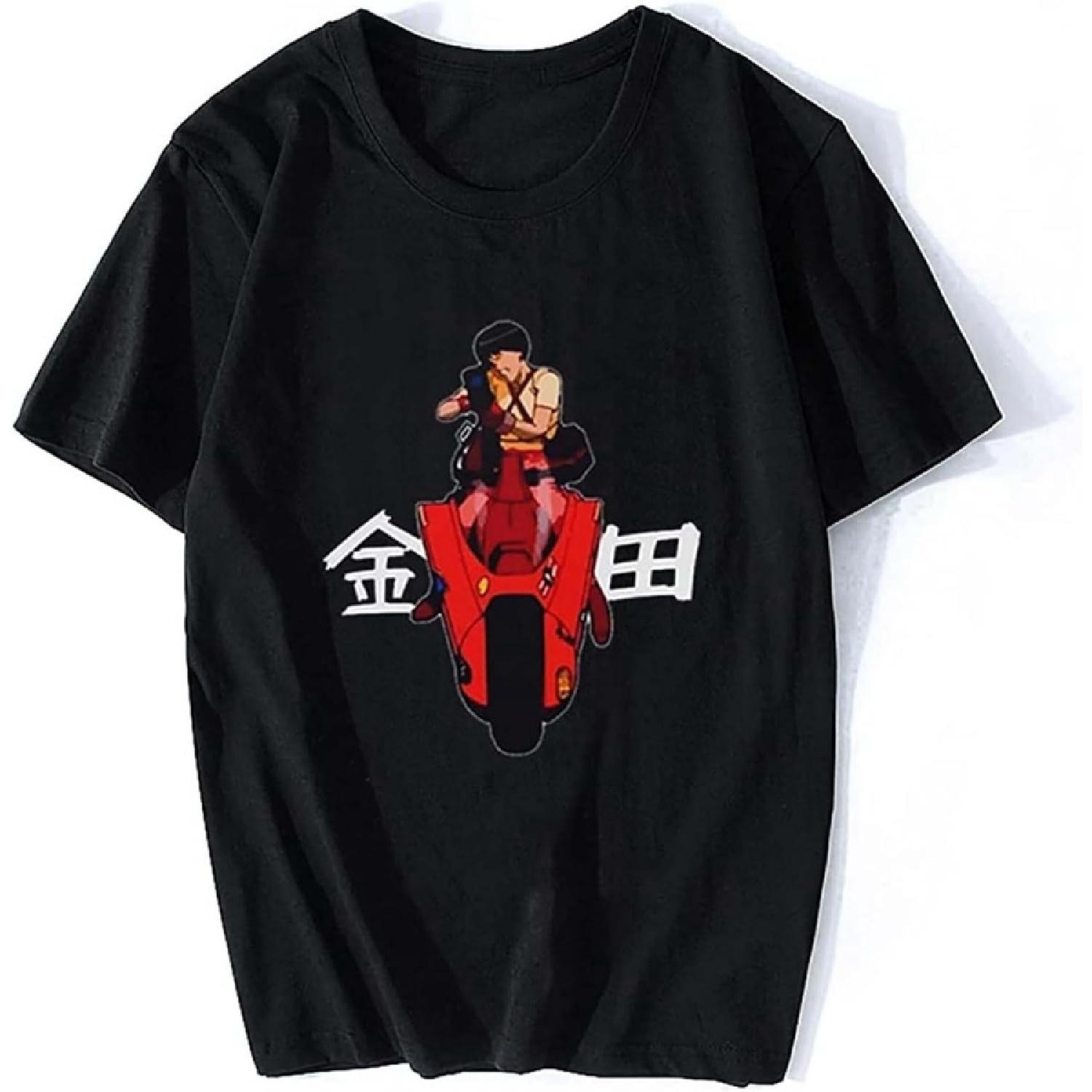 

Men Japanese T-Shirt Casual Hip Hop Short Sleeve Tshirt Cartoon Streetwear Vintage Harajuku Akira Synthwave T Shirt Black XXXXXL різнокольоровий