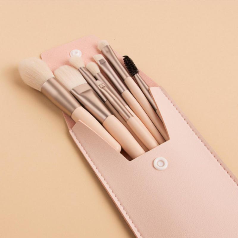 Yumoyuan 8-Piece Mini Makeup Brush Set: Portable, Soft Foundation & Eye Shadow Brushes