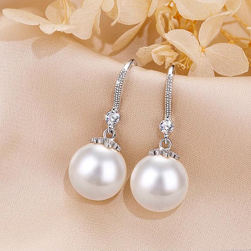 S999 Sterling Silver High-End Pearl Earrings for Women - 2024 Trend
