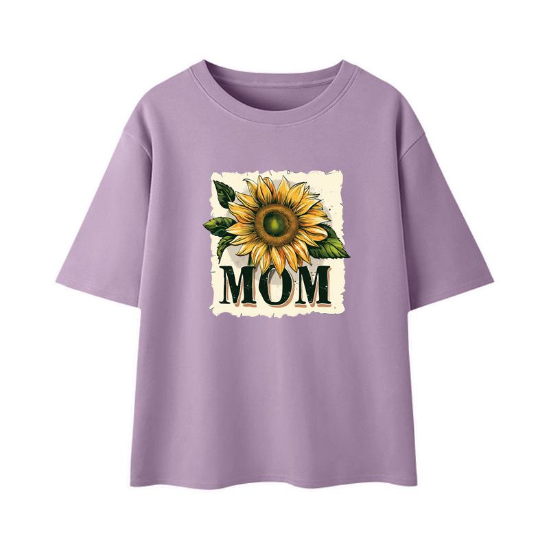 Heat Transfer Decals Mom Sunflower Clothes Stickers Hoodies Diy Heat Press Appliqued Thermal Patches Clothing Easy Print