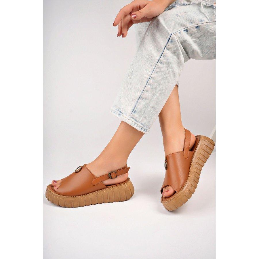 Women's Genuine Leather Wedge Sole Casual Comfortable Sandals