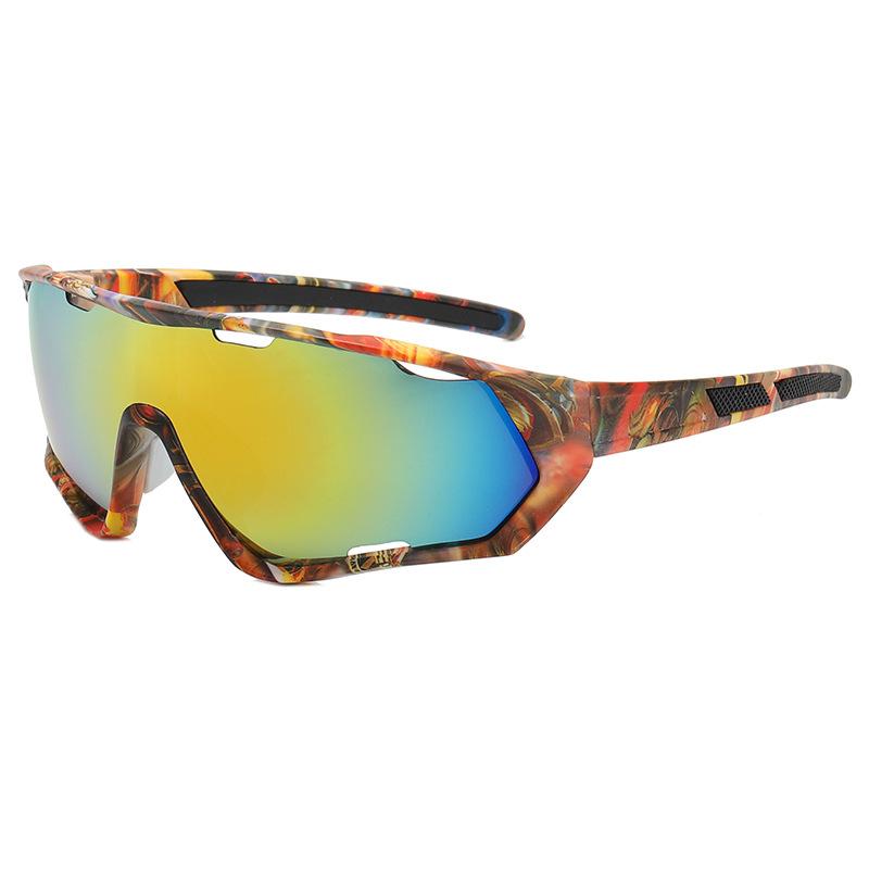 New colorful bicycle riding glasses women's sunglasses European and American outdoor sports sunglasses men's