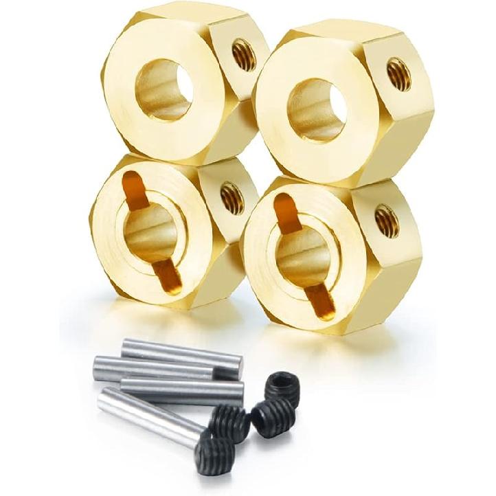 RCLions Brass Wheels Hex Hub 8mm/10mm Extension Hex Drive Adapter for Redcat GEN8 Upgrades Parts 1/10 RC Crawler Car (8mm)