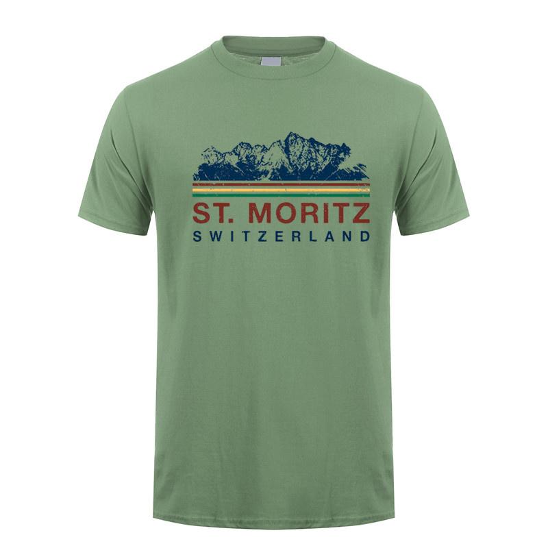 St Moritz Switzerland T Shirt Summer Graphic Unisex Cotton Tshirts Fashion Short Sleeve Dad Gift Oversized Tees DY307