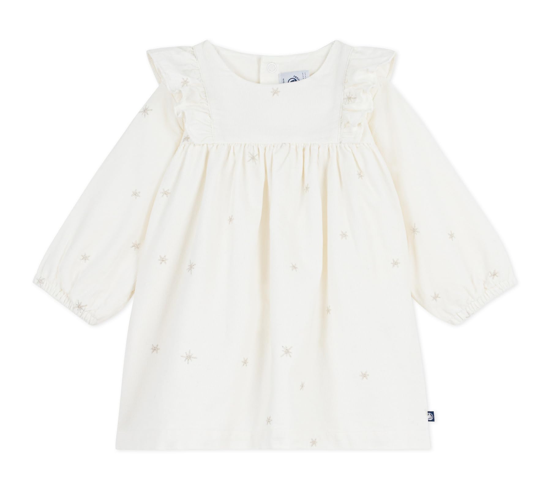 

Petit Bateau Dress 12 74cm A0E69, Off-White/Gray, Months,