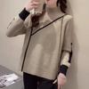 Semi-turtleneck Sweater Women's Autumn and Winter Thickened Design Sense Women's Knitted Sweater Winter Velvet Versatile Loose Bottoming Top