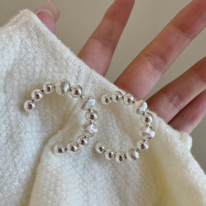 925 Sterling Silver Vintage Earrings For Women Trendy Simple Mini Beads Earring Jewelry Prevent Allergy Party Accessories Gift