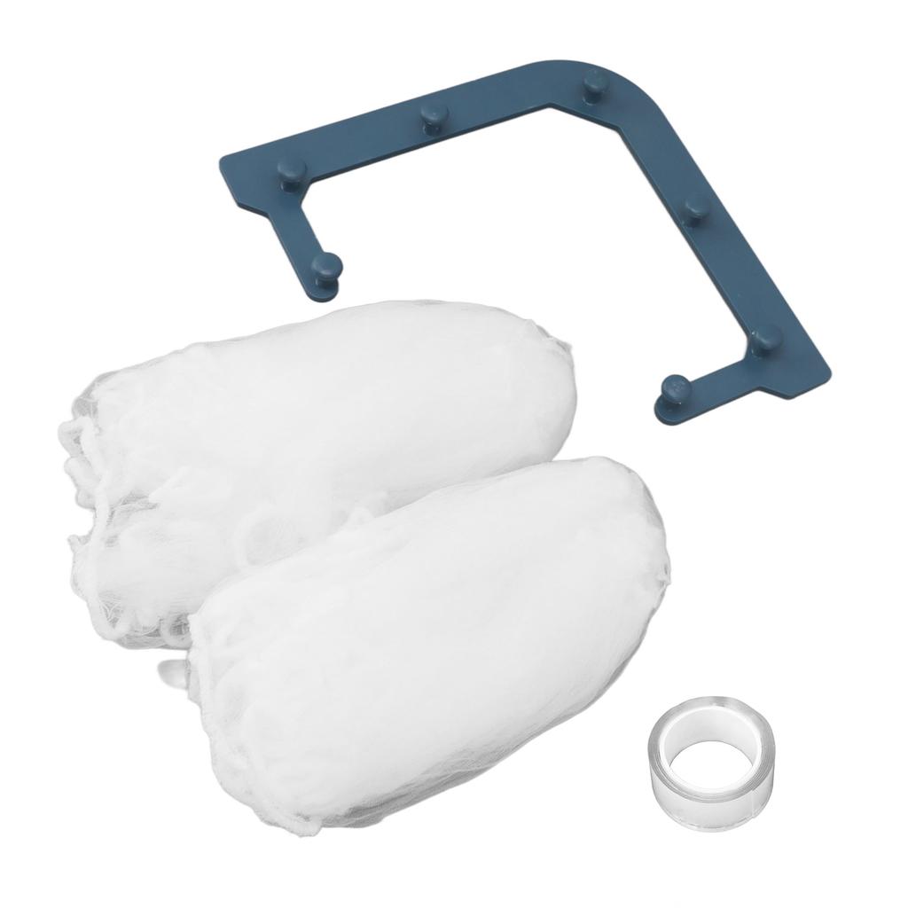 2 Sets   Houder Filter Stabiele Hoek Spoelbakzeef met 100 STuks Spoelbakzeefzakken voor Keukenafval Restjes