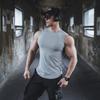 Nová sportovní vesta Pánské volné léto Čistá bavlna Fitness a kulturistika Rychleschnoucí Košile bez rukávů přes rameno Bílá základní košile Tričko bez rukávů