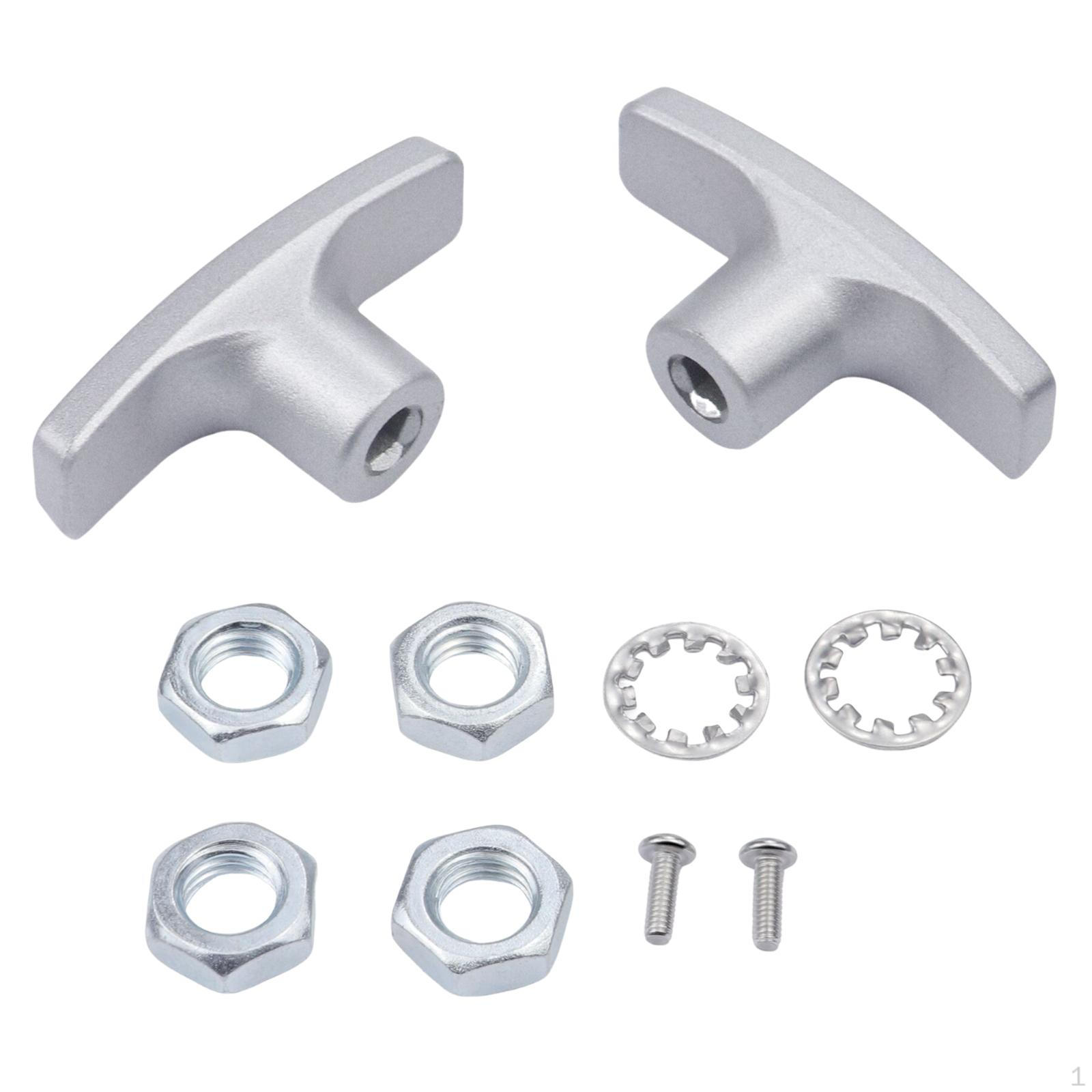 

2 шт. Ручки сливного клапана для автодома, металлические детали, резьбовые для удлинителя, с 4 гайками и винтами серый