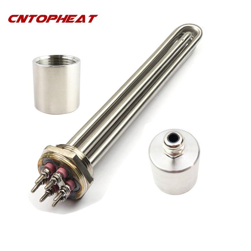 DN40 SUS316 Immersion Water Heating Element 220V/380V 6KW Corrosion Resistant Thick 10mm Tube Electric Water Heater