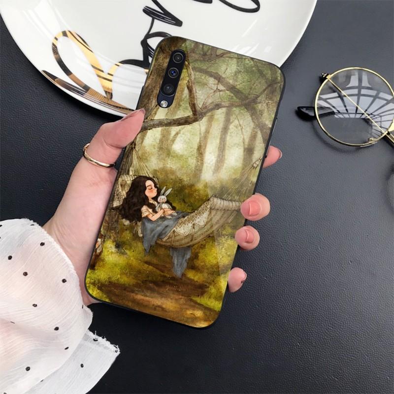 Dziennik Leśnej Dziewczyny Etui na Telefon Dla Samunga A32 A51 A52 NOTE 10 20 S10 S20 S21 S22 Pro Ultra Czarne PC Szkło Pokrowiec na Telefon