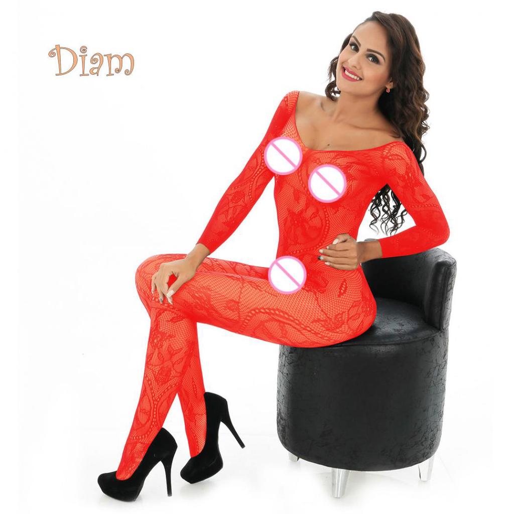 Acadele Femei Hot Sexy See-through Crotchless Off Umeri Neted Bodystocking Lenjerie de noapte