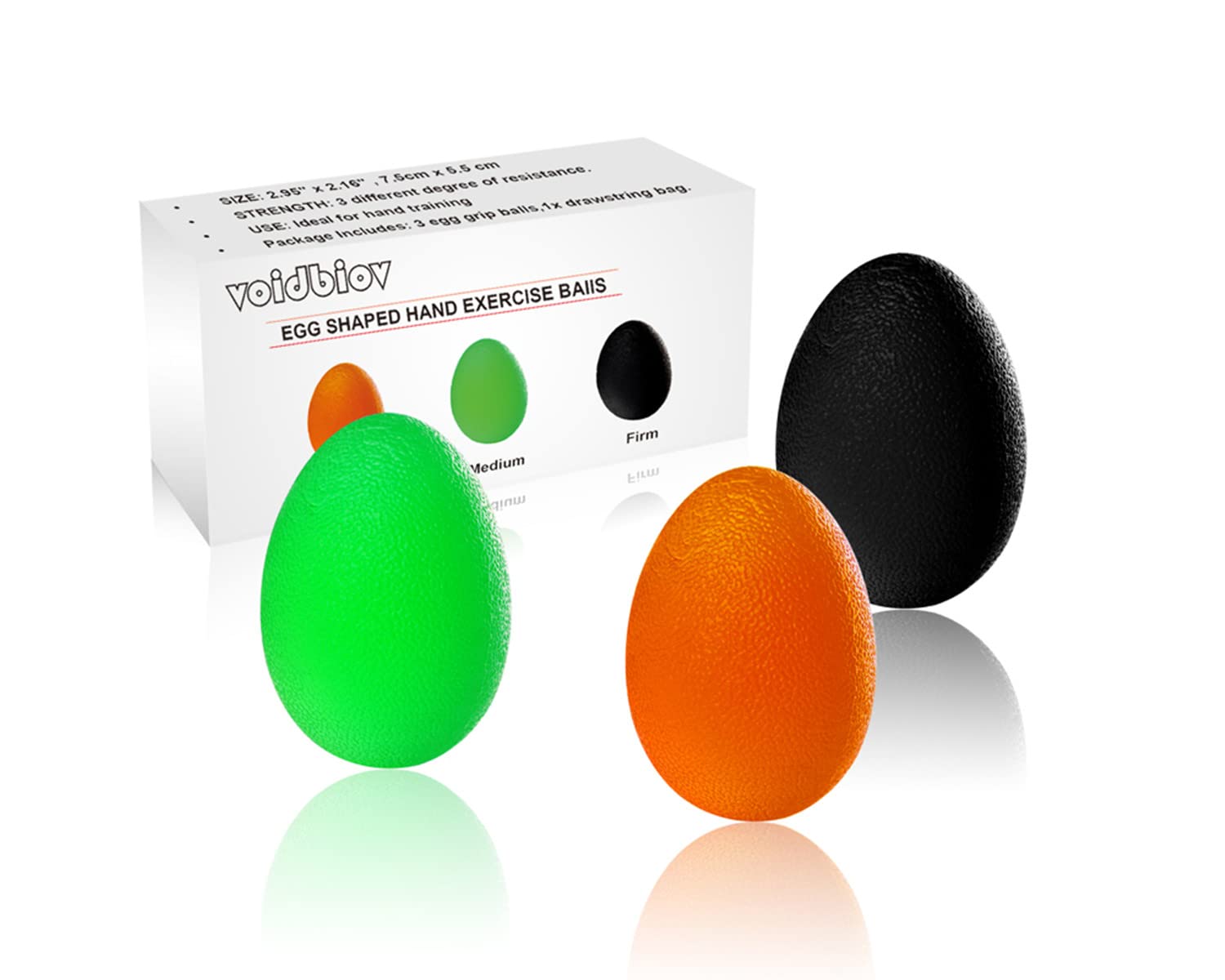 

Grip Strength Ball Set of 3 with Storage Bag [3 Hardness Levels, 2 Sizes]
