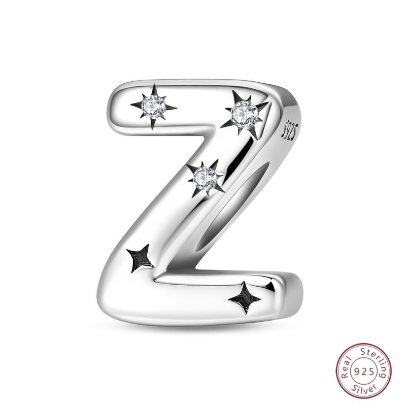 New Copper 26 Alphabet A-Z Charms Star Letter Beads Suitable For Diy Bracelet Women Jewelry Making