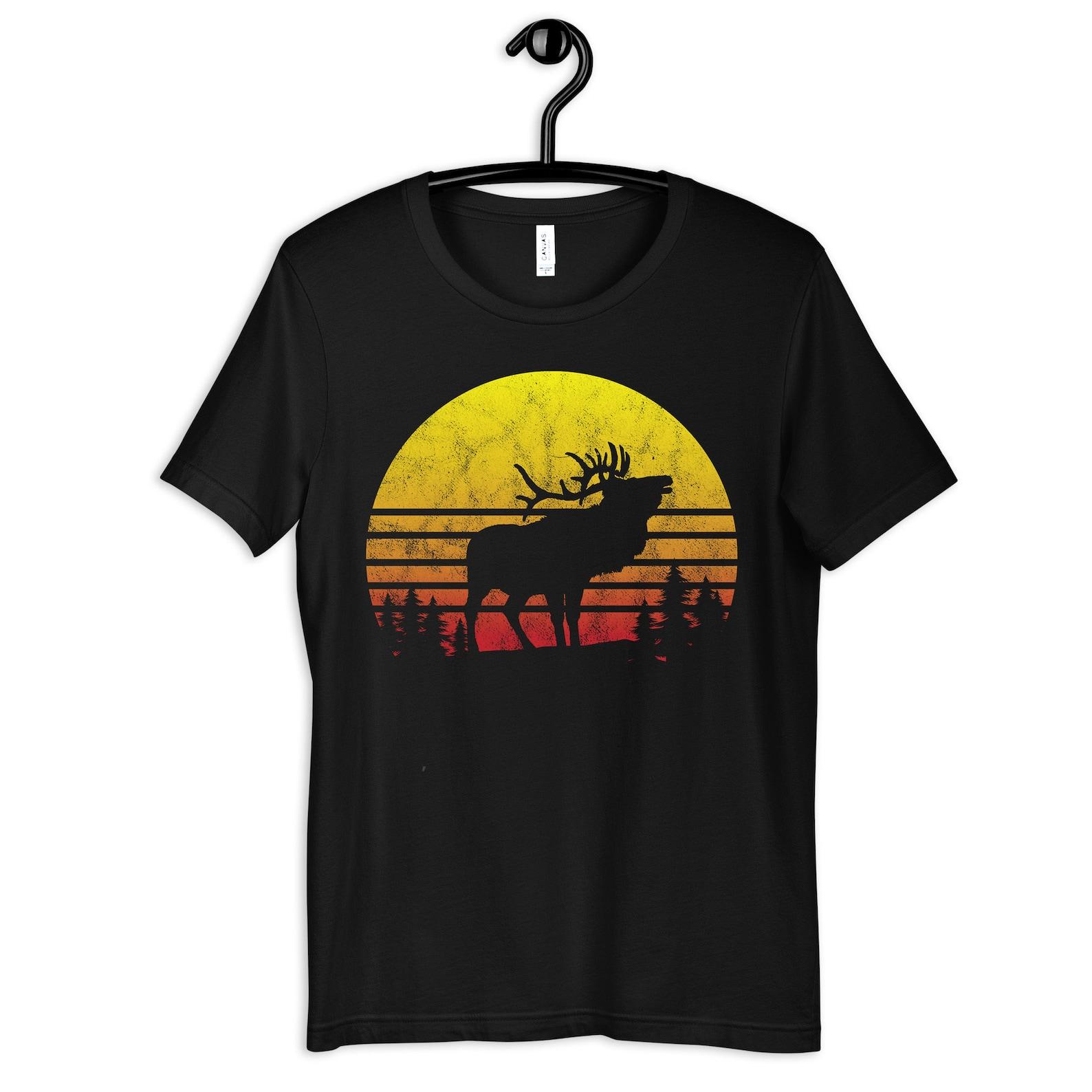 Elk Shirt, Retro Elk T-Shirt, Elk Gift, T-shirt, T-shirt, Tank Top,T-shirt 3XL