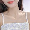 Online celebrity bow necklace titanium steel simple personality design sense Opal clavicle chain hot accessories.