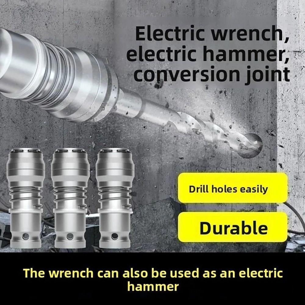 1Set Silver Electric Hammer Conversion Adapter Metal Drill Bit Adapter  Power Tool Accessory