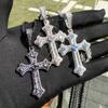 European and American Spot New Cross Pendant Copper Inlaid Zircon Full Diamond Hip Hop Men's and Women's Trendy Brand Accessories Direct Supply