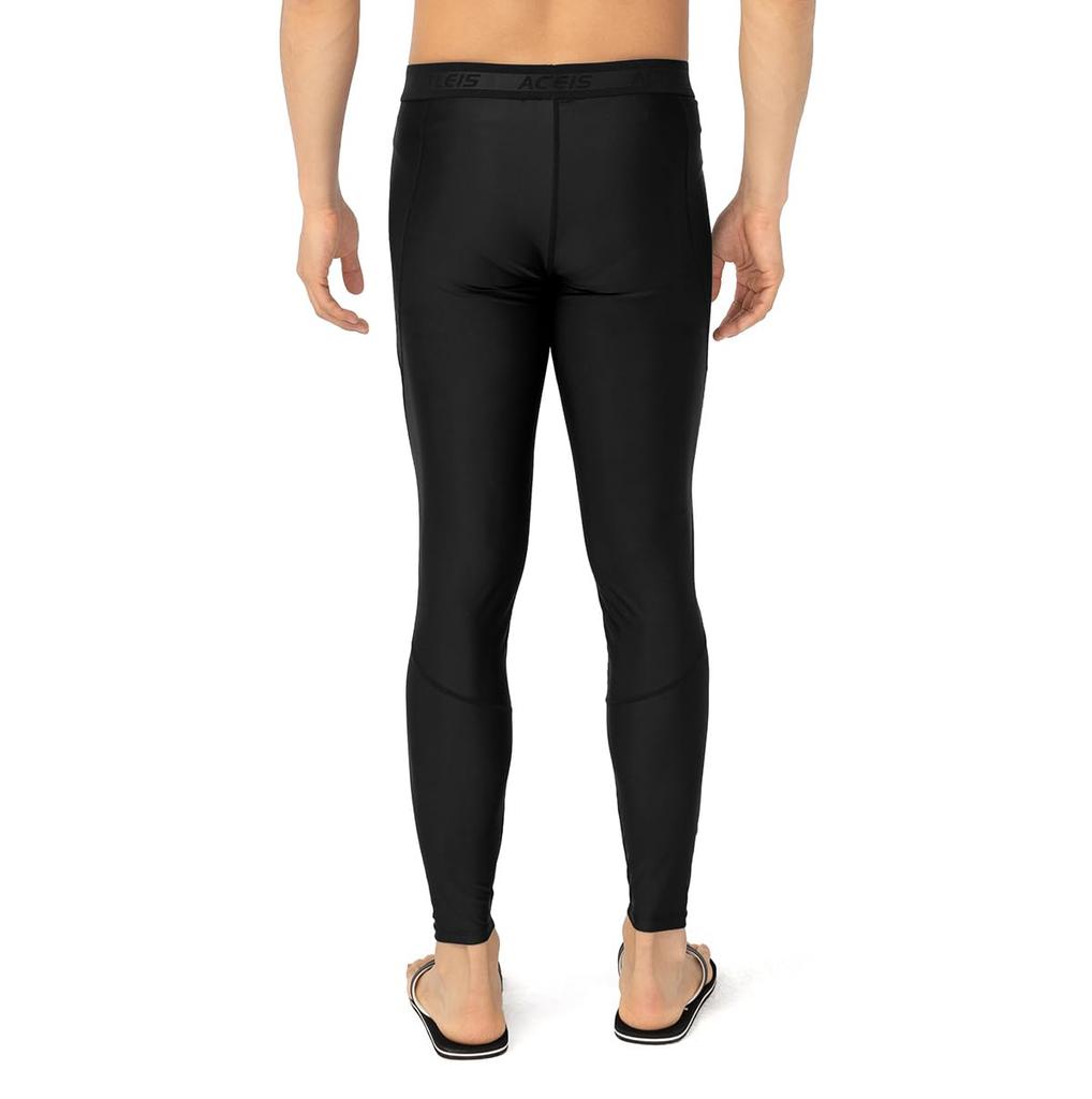 Rashguard Leggings UV Protection Pool Beach Sauna Surfing Wetsuit Snorkeling Stylish Amphibious Black S [Acrais] Men's