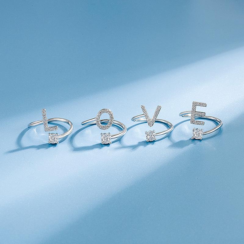 Exquisite Open Plain 26-Letter Personalized Ring: Simple & Fashionable Design for Index Finger