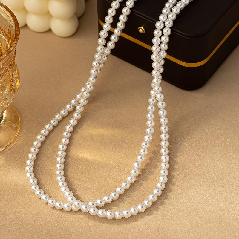 Xu I dazzling Zhao Ruth with the same round pearl long necklace elegant necklace light luxury sweater chain women