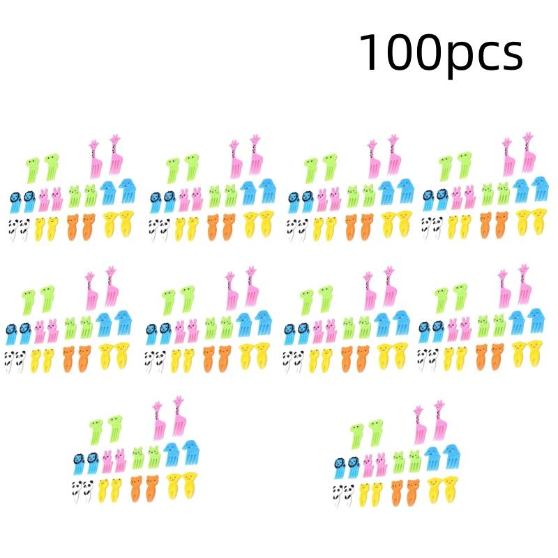 Plastic Fruit Toothpick Lovely Eye Cartoon Forks Bento Decorative Tableware Food Picks Fish Fork Dessert