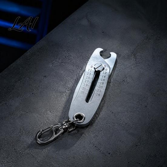 Bolt Measuring Tool Portable Thread Size Checker Keychain Stainless Steel Precise Gauge Gauge Nut Bolts Finder Verification