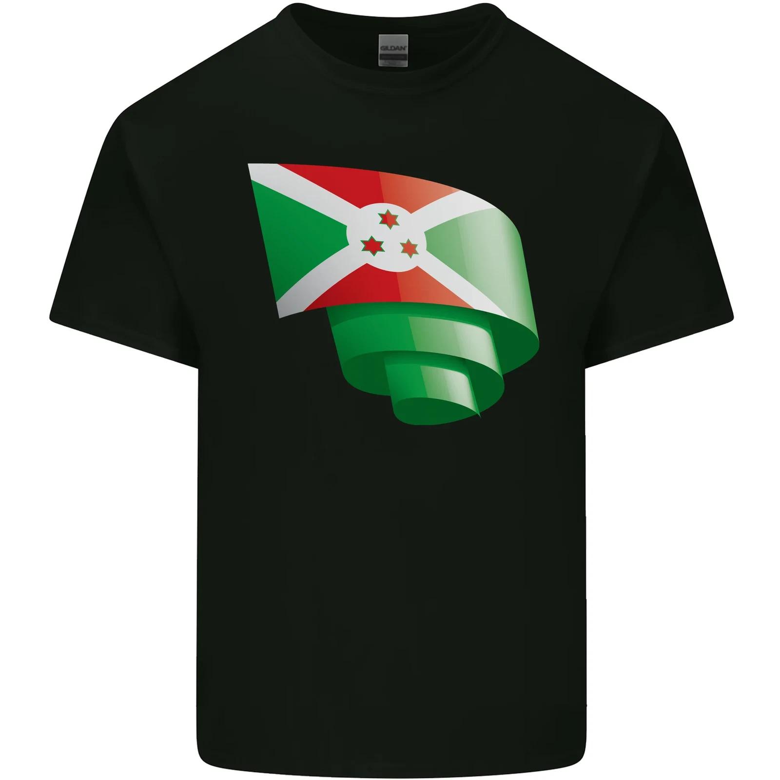 

Curled Burundi Flag Burundians Day Football Kids T-Shirt Childrens S