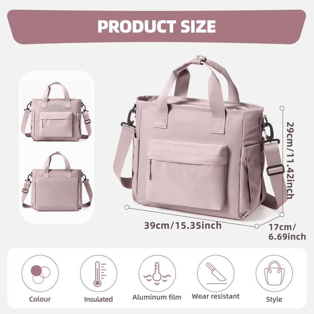 Large Lunch Bag Insulated Cooler Bag Lunch Box, Thermal Bag for Work Picnic, Portable Cool Box Reusable Tote Lunch Bag Carry Bag